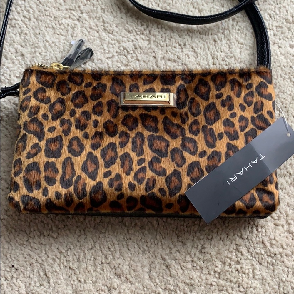 Tahari Cheetah Print Crossbody Bag